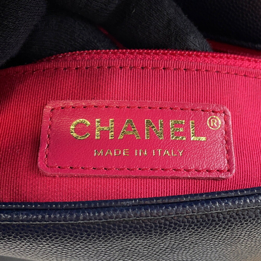 CHANEL Chain Shoulder Bag Matelasse Coco Mark Caviar Skin AS1977 - Picture 15 of 16